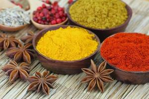 Selection of Indian spices, close up