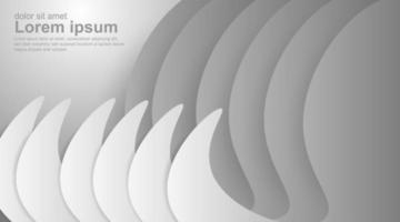 White gray gradient geometric 3d curve background  vector