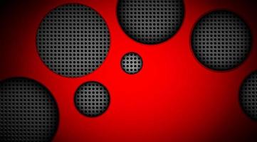 Red glowing background with round grey cut out shapes vector