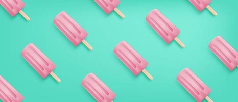Pink ice cream pattern  vector