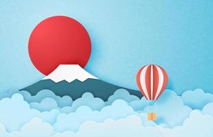Hot air balloon floating in the sky  vector