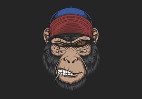 Monkey head cap vector