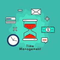 Business and time management flat design concept vector