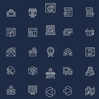 Set of E-Commerce outline web icons vector