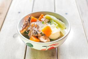 Meat and vegetables soup photo