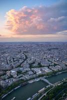 View of Paris at sunset, France photo