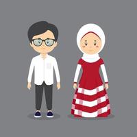 Islamic Couple Wearing Casual Clothes vector