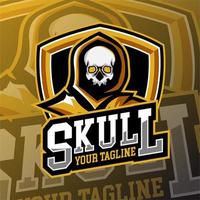 E sports gaming skull logo badge