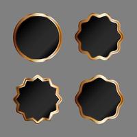 Black badges with golden border vector