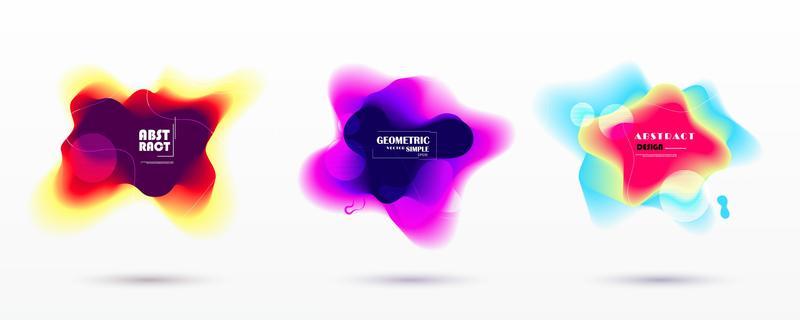 Colorful blurred abstract liquid geometric shapes