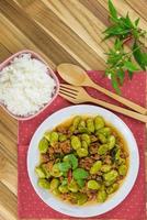Sato fried pork curry. Southern food of Thailand photo