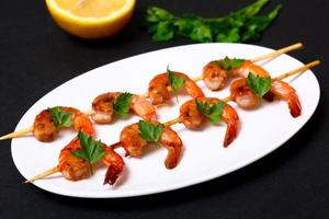 shrimps on the skewers photo