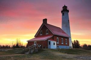 Winter Sunrise at Tawas Point Lighthouse, Michigan. USA