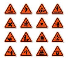 Triangular Warning Hazard Signs vector
