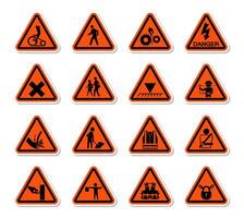 Triangular Warning Hazard Signs vector