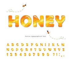 Honey glossy font vector