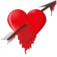 flecha del corazón goteando sangre png