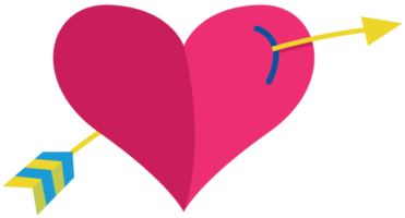 Cute heart with arrow png