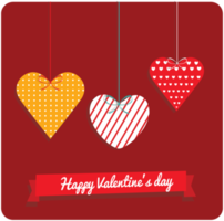 Heart valentine's card png