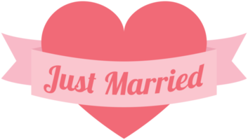 Heart just married png