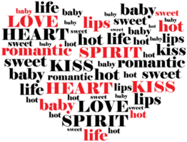 composition de typographie d'amour png