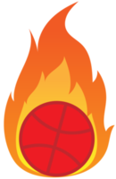 basket in fiamme