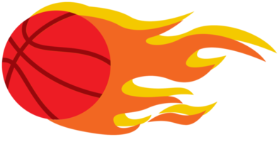 basket-ball en feu png