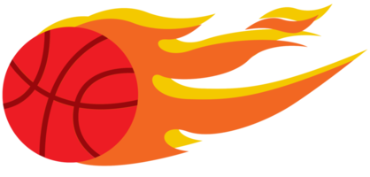 Basketball on fire png