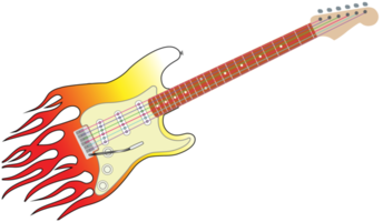 guitarra de chamas png