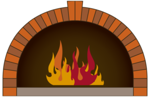 forno per pizza in fiamme
