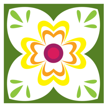 quadrado padrão de flor png