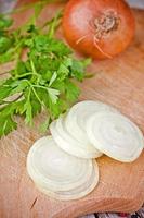 fresh onions and parsley