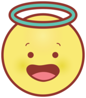 Emoji face circle angel png