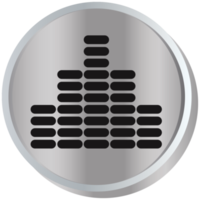 Sound bar silver button png