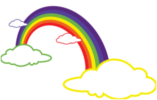 Regenbogen und Wolke png