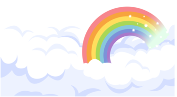 arco-íris e nuvem png