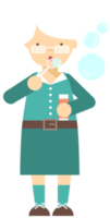 Grandma blowing bubbles png