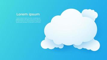 Cloud Computing Technology with White Clouds vector