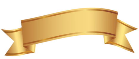 Golden decorative banner png