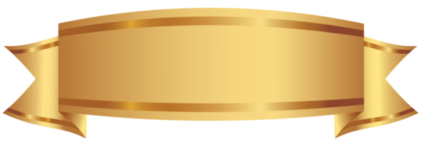 Golden decorative banner png