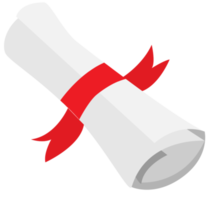 Scrolled paper with ribbon png