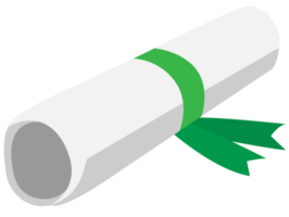 Scrolled paper with ribbon png