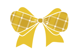 Cute bow with pattern png