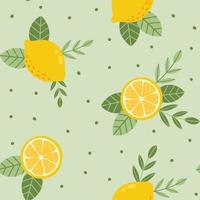 Tropical Summer Lemon Seamless Pattern vector