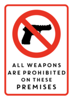 No firearms sign