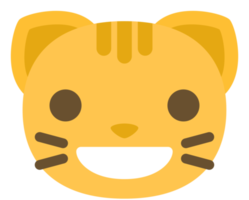 emoji cara de gato rir png