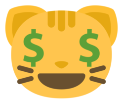emoji gato cara dólar