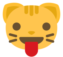 emoji gato cara língua png