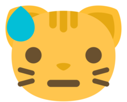 emoji gato cara suor