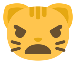 emoji cara de gato com raiva png